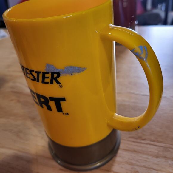 Yellow Plastic Winchester Xpert Shotgun Shell Beer Mug Vintage - Picture 3 of 5
